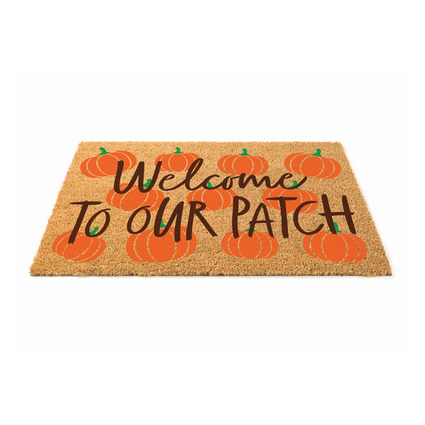 Welcome To Our Patch Door Mat | Autumn Pumpkin Design, 40 x 60 cm