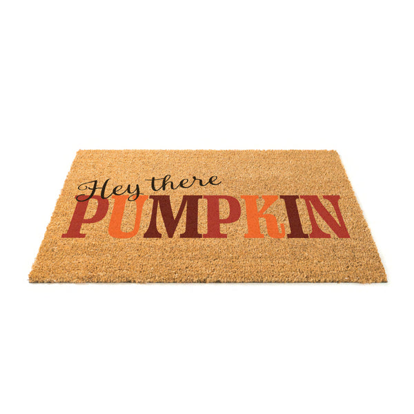 Autumn Pumpkin Coir Doormat | Hey There Pumpkin, Rectangular, 40 x 60 cm