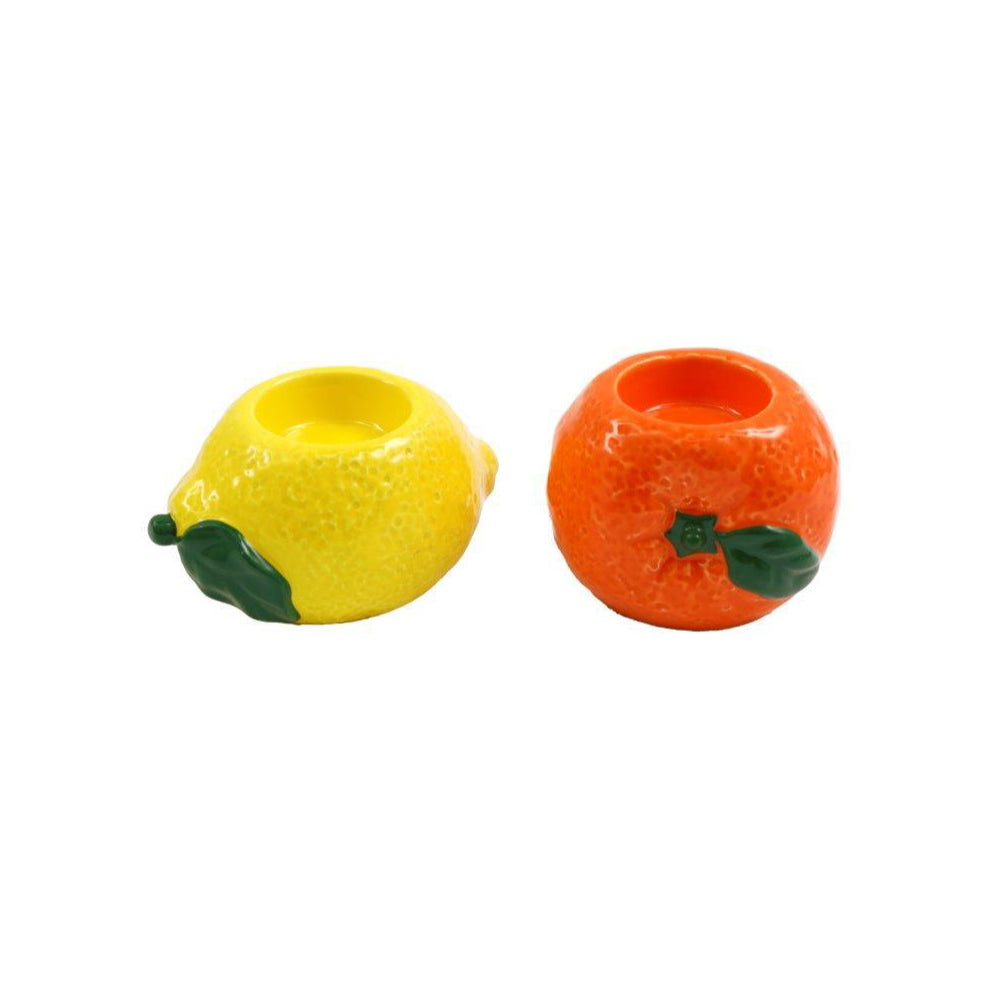 Lemon or Orange Decorative Tealight Candle Holder | 11 x 8cm
