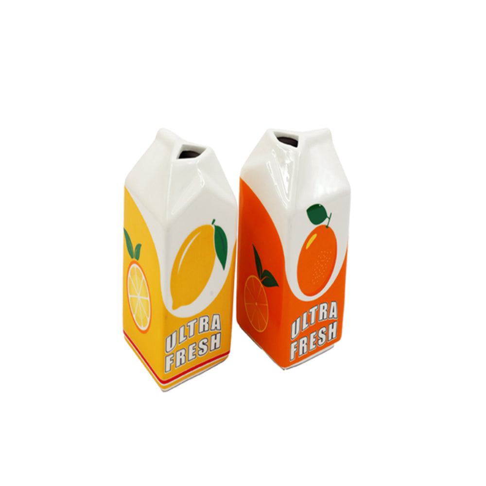 Citrus Carton Vase | Height 14cm, Carton Shape, Citrus Design