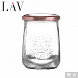 LAV Hermetique Clear Glass Jar | 55cl | Rose Gold Lid