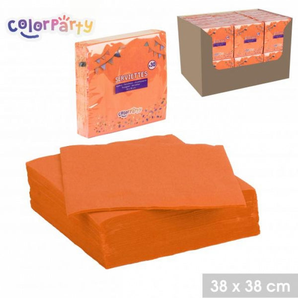 Colorparty Vibrant Orange Paper Napkins | Pack of 30 | 38 x 38cm