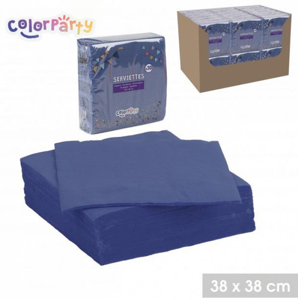 Colorparty Dark Blue Paper Napkins | Pack of 30 | 38 x 38cm