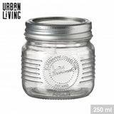 Urban Living Old Fashioned Mason Jar with Metal Lid | 250ml