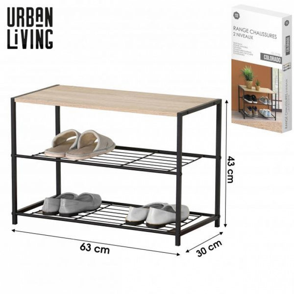 Urban Living Colorado 2-Tier Shoe Rack | 63 x 30 x 43cm