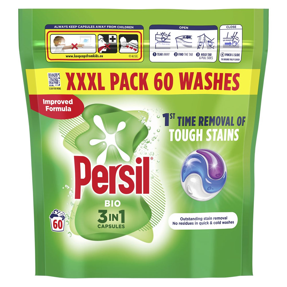 Persil Bio 3 in 1 Laundry Capsules | 60 Washes