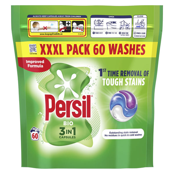 Persil Bio 3 in 1 Laundry Capsules | 60 Washes