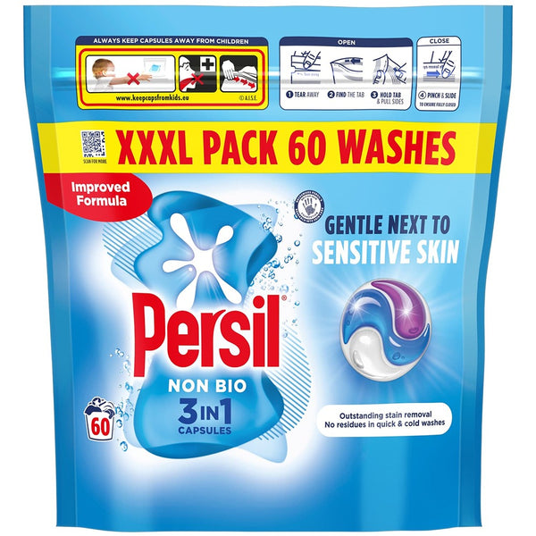 Persil Non Bio 3-in-1 Laundry Capsules | 60 Washes