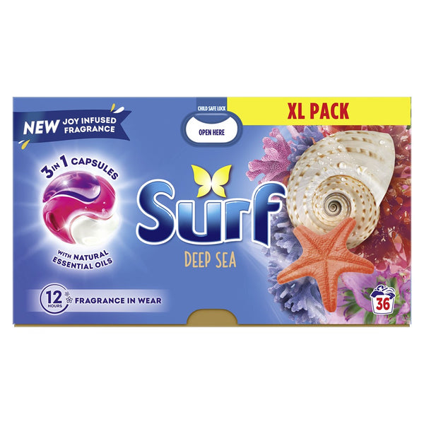 Surf Deep Sea 3-in-1 Laundry Capsules | 36 Pack