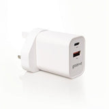 Groov-e Dual Port Wall Charger | USB-C PD, USB-A Quick Charge, Foldable Plug