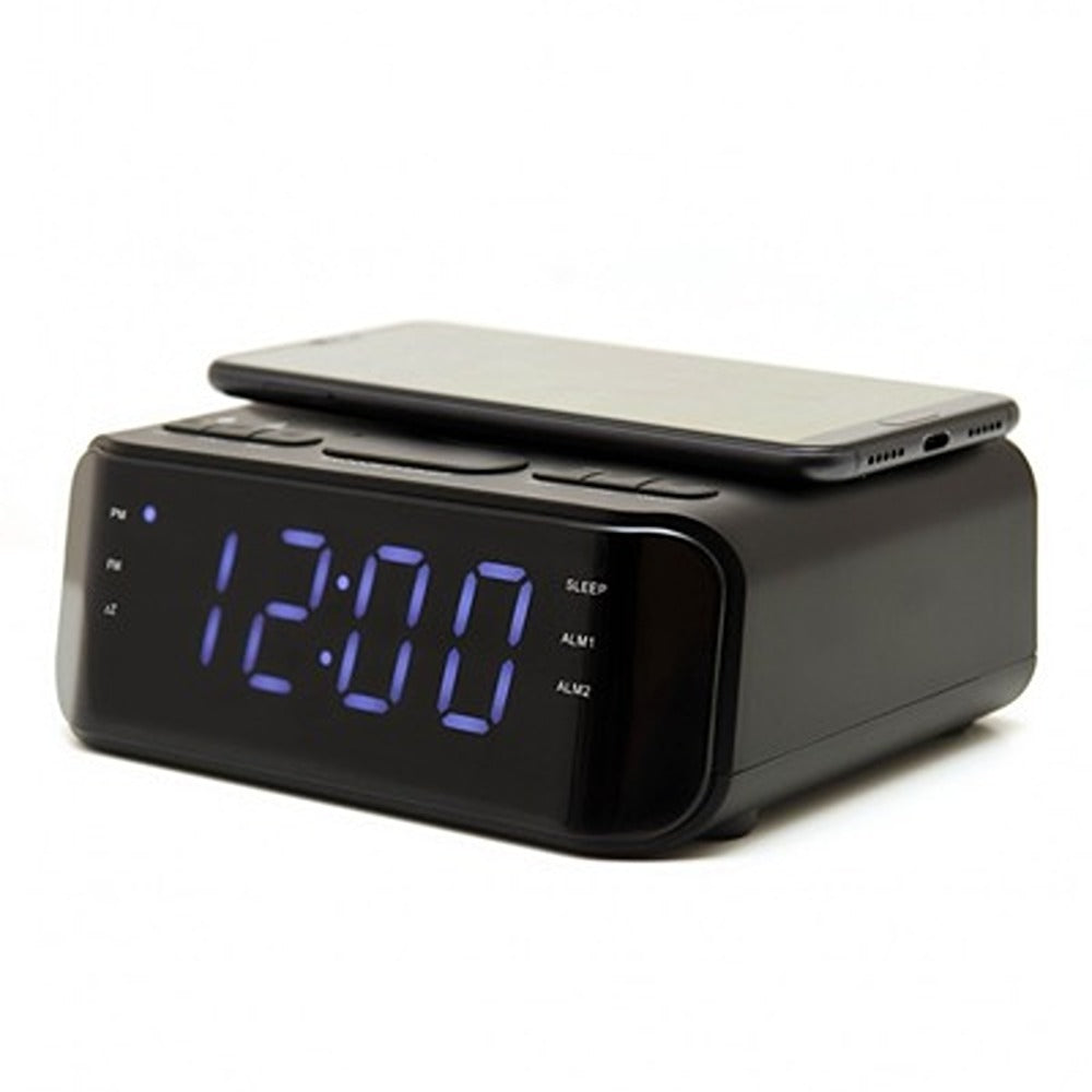 Groov-e Groove Atlas Alarm Clock Radio | Dual Alarms, Wireless Charging