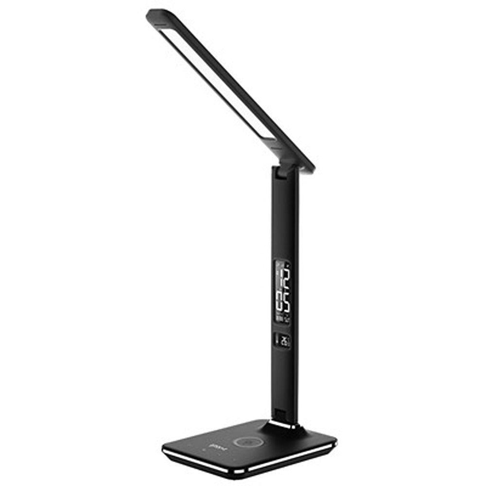 Groov-e LED Desk Lamp with Wireless Charger Black | Touch Dimming, USB Port
