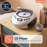 Oakcastle Silver CD250 Boombox | Bluetooth, CD Player, FM Radio