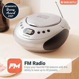 Oakcastle Silver CD250 Boombox | Bluetooth, CD Player, FM Radio