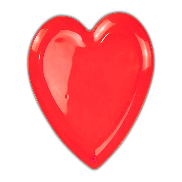 Red Plastic Heart Plate - Valentine's Day - 1 Pack