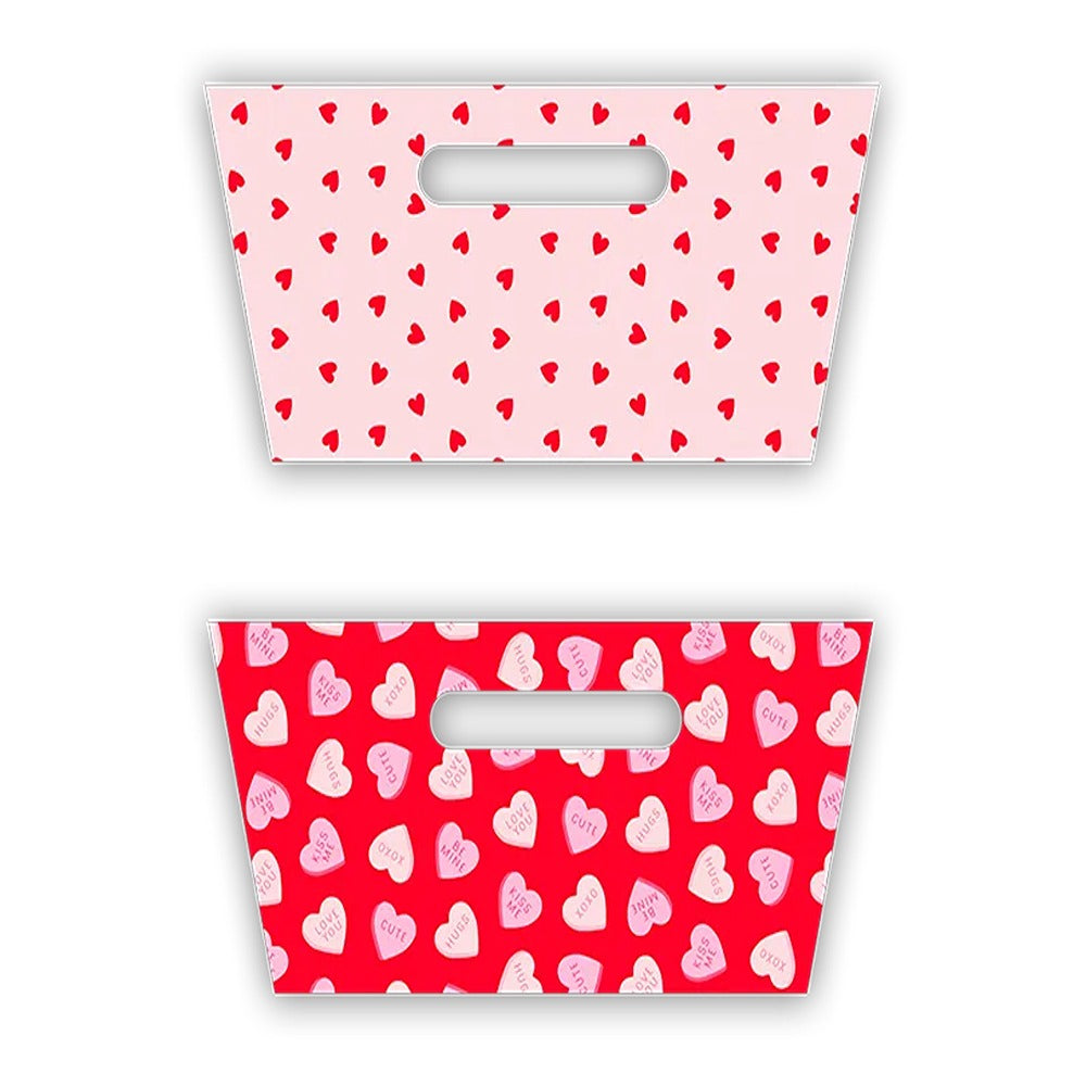 Valentine's Printed Hamper Tray - Heart Design - 1 Pack