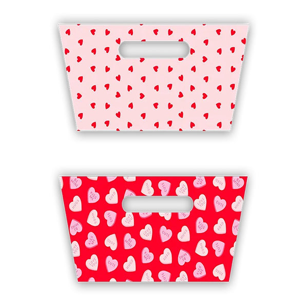 Valentine's Printed Hamper Tray - Heart Design - 1 Pack
