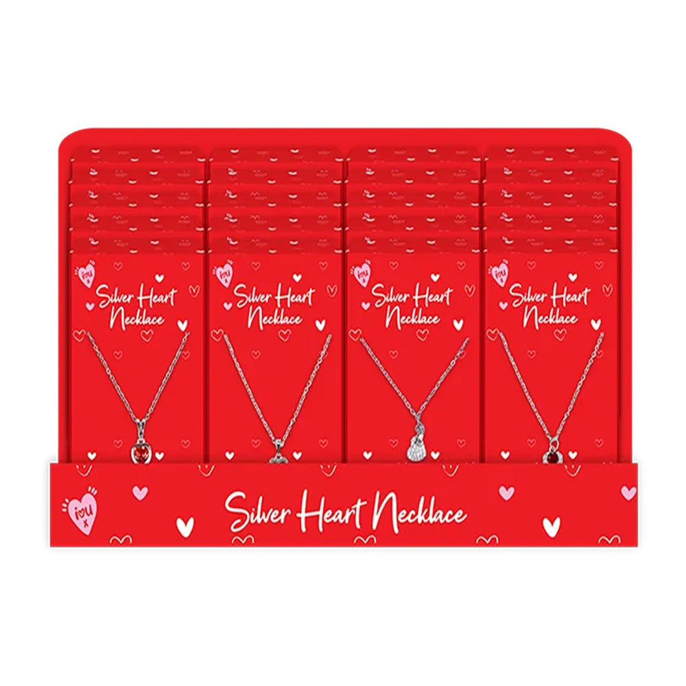 Silver Heart Necklace - Valentine's Day - 10 cm