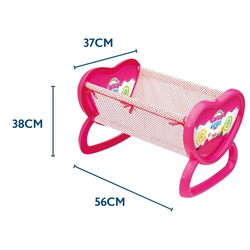 candy  ken pink heart accented cradle set 