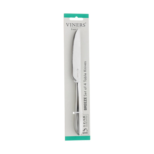 Viners Everyday Breeze Stainless Steel Table Knife Set | 4 Piece