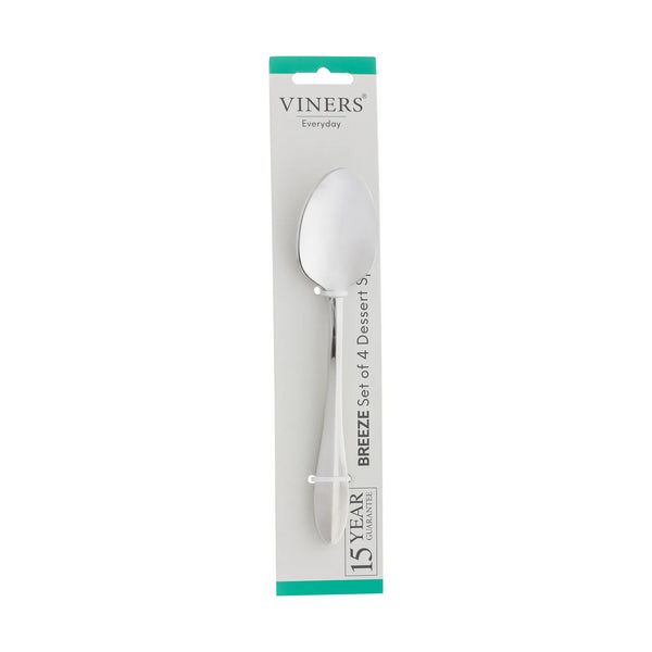 Viners Everyday Breeze Stainless Steel Dessert Spoon Set | Set of 4