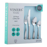 Viners Everyday Purity Cutlery Set - 32 Piece - Stainless Steel