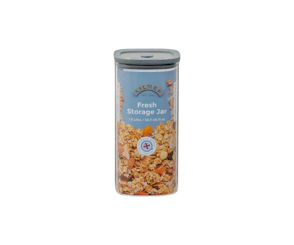 Kilner Durable Glass Storage Square Jar | 1.5 Litre Capacity