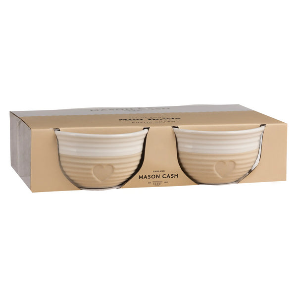 Mason Cash Rustic Charm Mini Bowl Set | Durable Stoneware, Cream and Beige