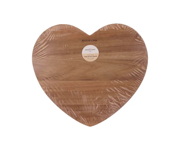 Mason Cash Rustic Charm Heart-Shaped Chop Board | High-Quality Wood, 38cm