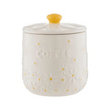 Price & Kensington Daisy Ceramic Coffee Jar | Airtight Seal, White with Yellow Accents