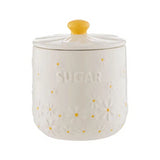 Price & Kensington Daisy Embossed Ceramic Sugar Jar | Vibrant Yellow Knob