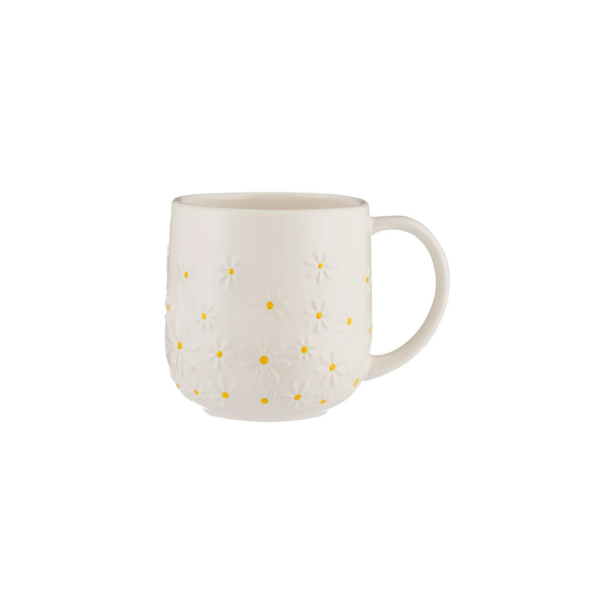 Price & Kensington Ceramic Daisy Mug | 360ml | Embossed Design with Yellow Accents