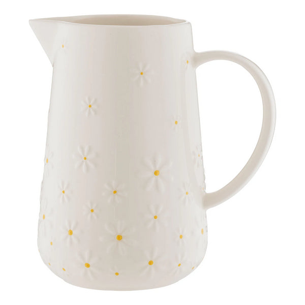 Price & Kensington Ceramic Daisy Jug | 1.2L, White with Yellow Centers