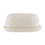 Price & Kensington Ceramic Daisy Butter Dish | Neutral Color, Secure Lid