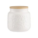 Price & Kensington White Ceramic Acorn Coffee Jar | Natural Bamboo Lid