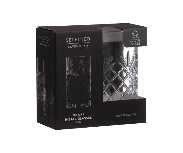 Ravenhead Eton Set of 2 Hiball Glasses | 100% Recycled Glass | 45cl