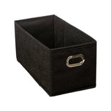 5FIVE Black Rectangular Open-Top Storage Box | 15 x 31cm, Grommet Handle