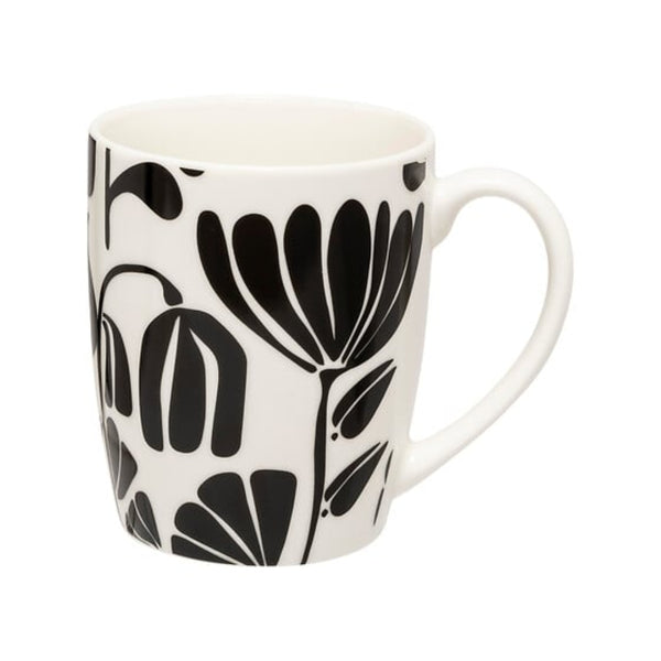 Secret de Gourmet Twisted Lime Mug | Botanical Print, Black and White, 37cl