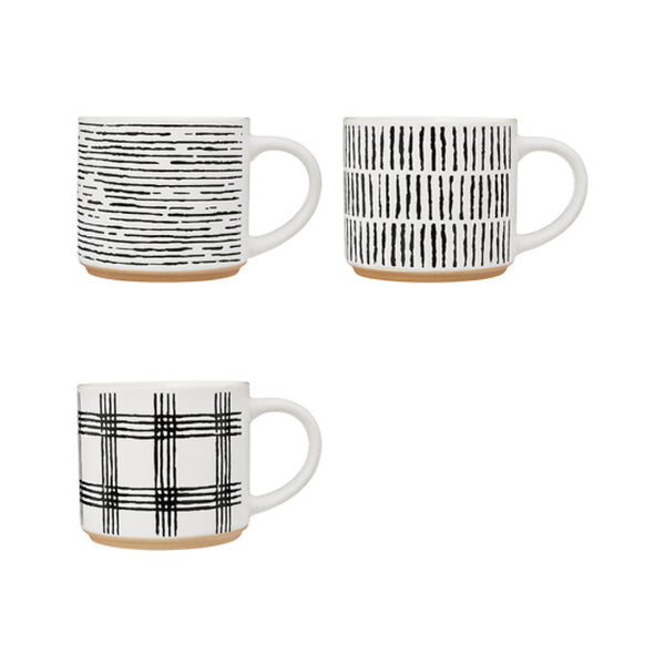 Secret de Gourmet Geometric Line Pattern Mug | 46cl, Assorted Designs