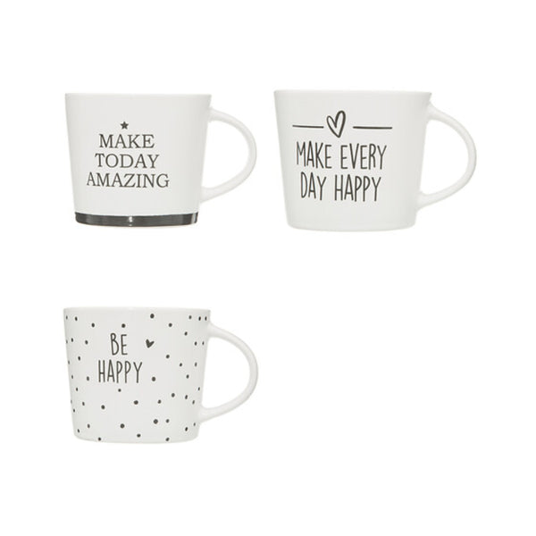 Secret de Gourmet Happy Matching Motivational Quote Mug | Assorted Designs, 32cl