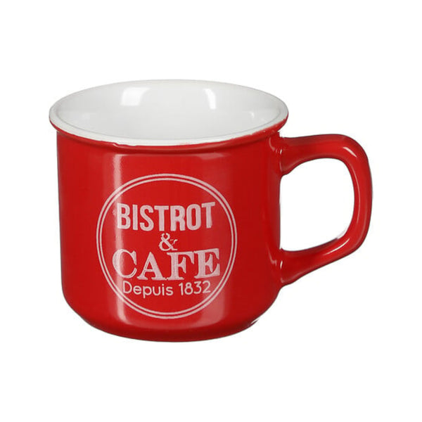 Secret de Gourmet Bistrot & Cafe Vintage Mug | 42cl, Red and White