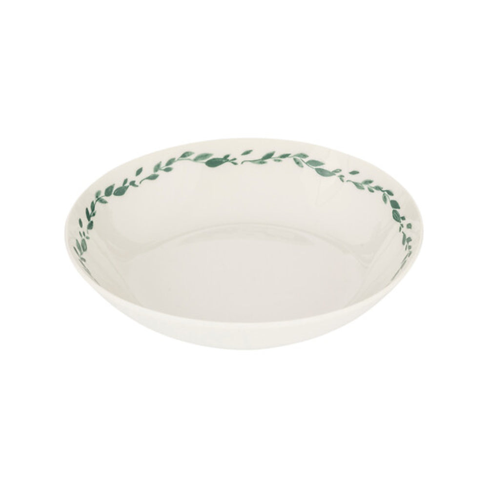 Secret de Gourmet Laurel Botanical Leaf Border Bowl | White, 20cm