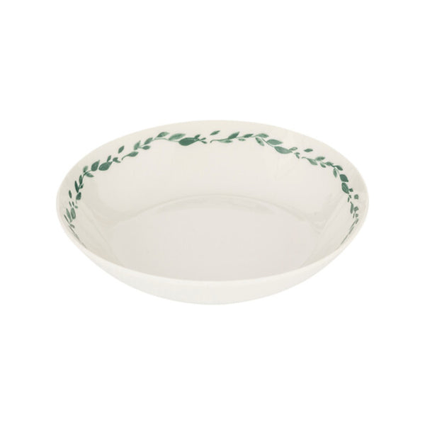 Secret de Gourmet Laurel Botanical Leaf Border Bowl | White, 20cm