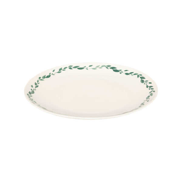 Atmosphera Laurel Dinner Plate | 27cm, White, Leaf-Garland Rim