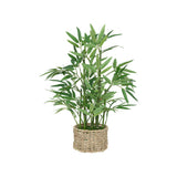 Atmosphera Bamboo Potted Plant | Woven Basket Planter, 46cm, Natural Tone
