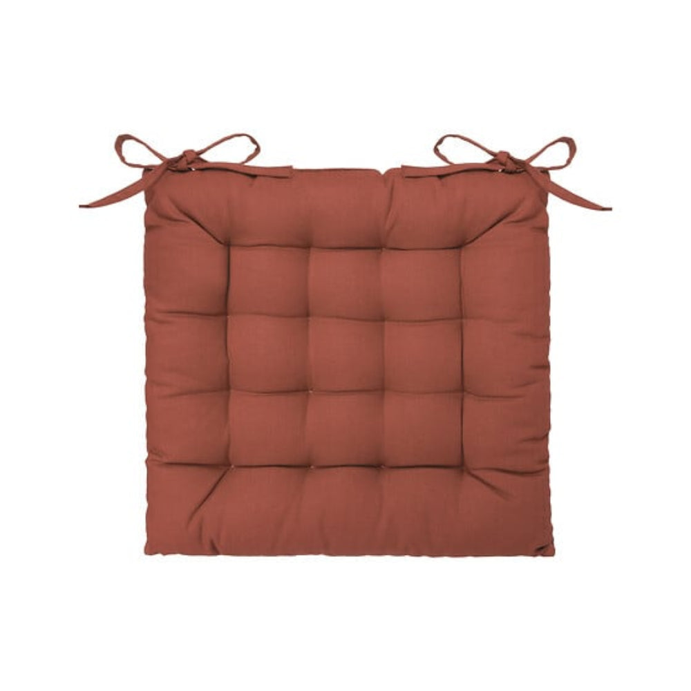 Atmosphera Quilted Tufted Seat Cushion | Terracotta, 38 x 38cm