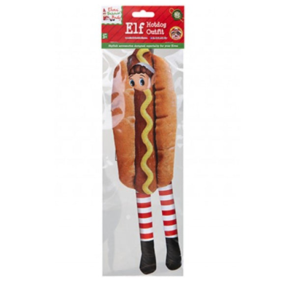 Christmas Elf Hot Dog Costume | Assorted Colours, Striped Legs