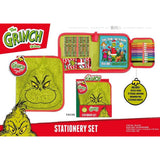 Christmas The Grinch Stationery Set | 10 Felt Pens, 12 Pencil Crayons