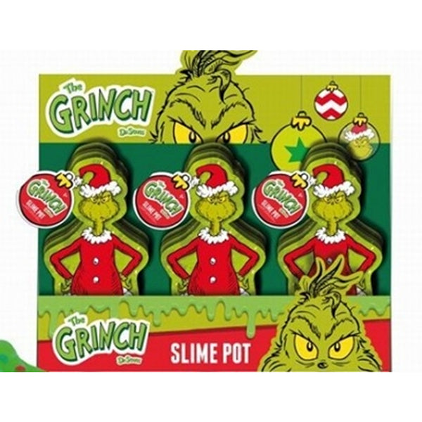 Christmas The Grinch Slime Pot | Mini, Assorted Designs, Lime Green and Red