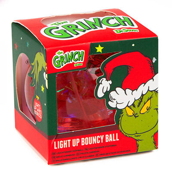 Christmas Grinch LED Glitter Bouncy Ball | Light-up, Assorted Colours